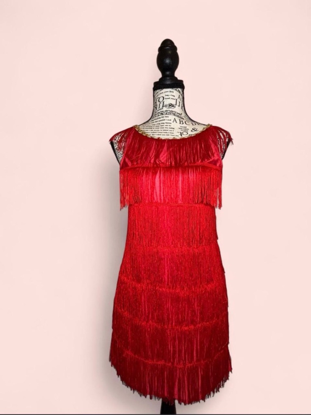 Red Fringe Shift Dress - Women